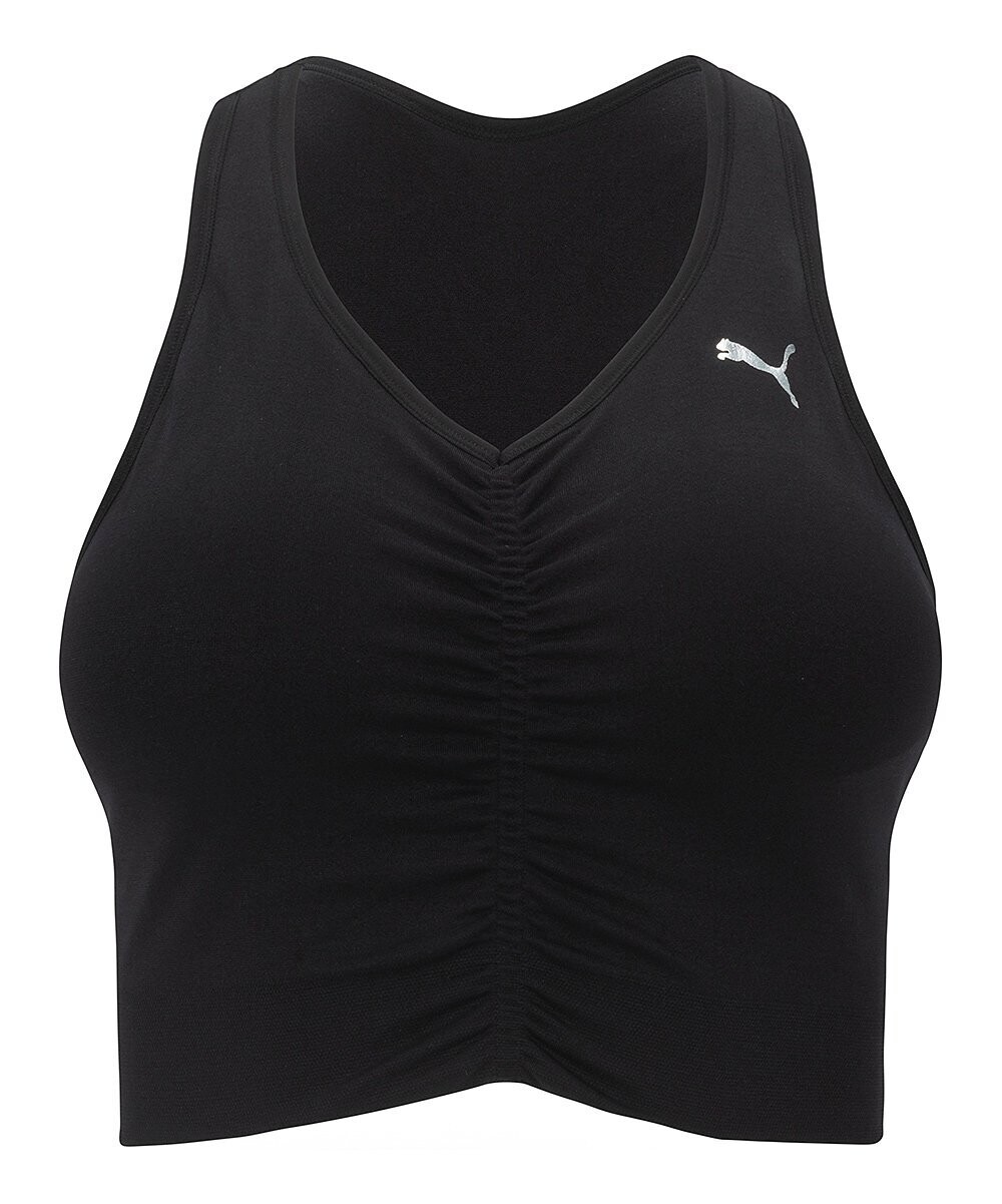 Black Gathered Femme Sports Bra