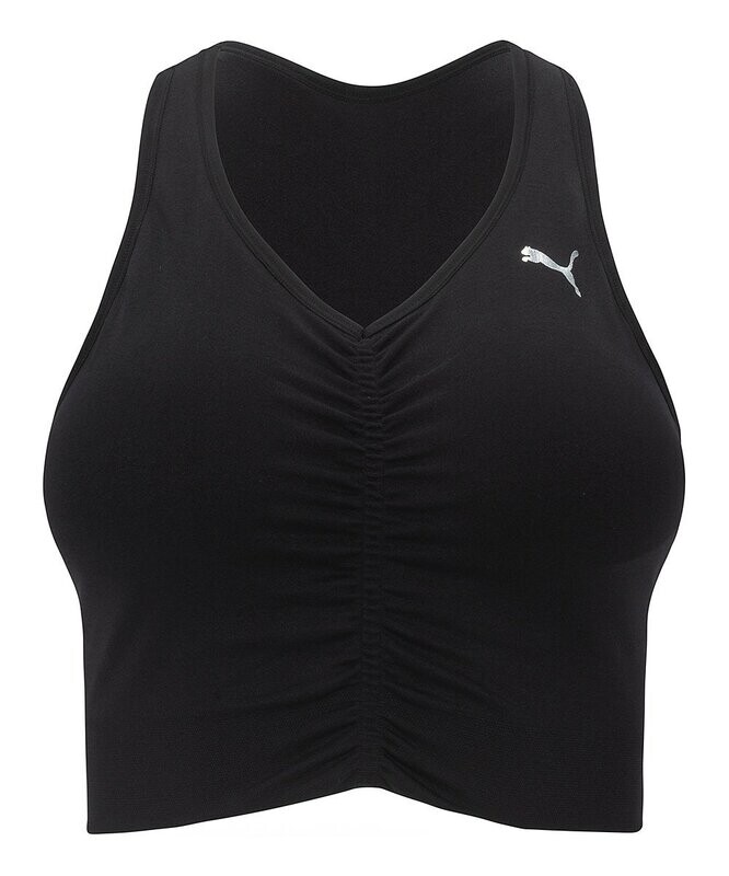 Black Gathered Femme Sports Bra