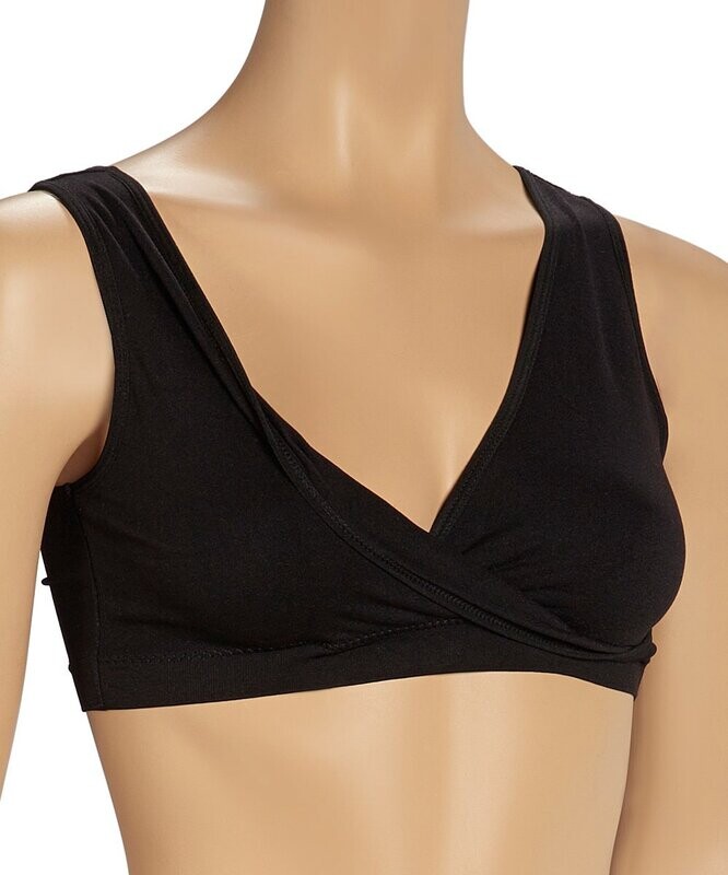 Black Wireless Surplice Bra