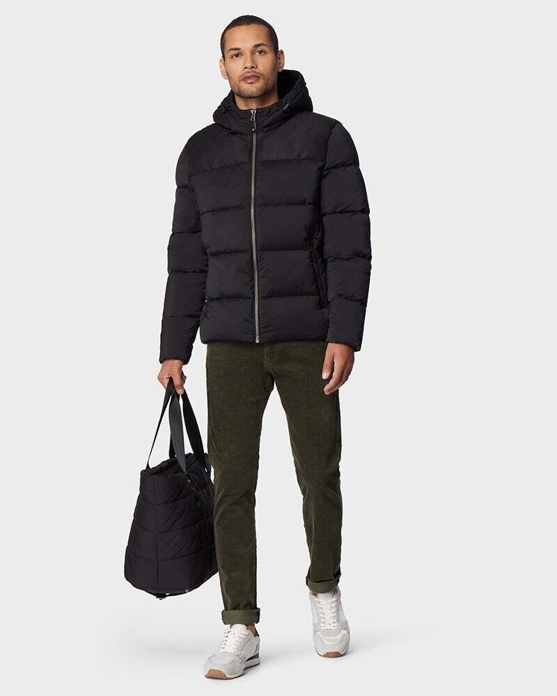 MEN'S MICROLUX HEAVY POLY-FILL PUFFER JACKET, Color: Black