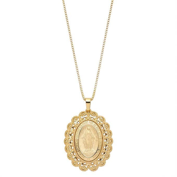 14kt Yellow Gold Miraculous Medal Pendant