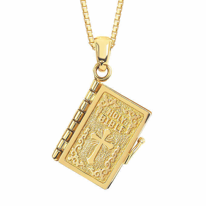14kt Yellow Gold Bible Necklace