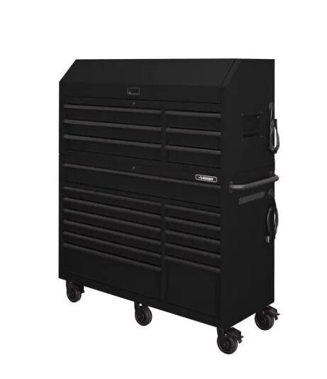 Heavy-Duty 56 in. W 18-Drawer Com Tool Chest and Cabinet Set Black