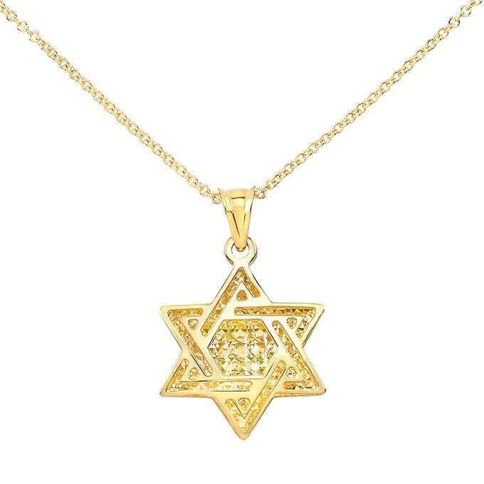 14kt Yellow Gold Star of David Pendant