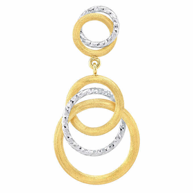 14kt Two-Tone Gold Interlocking Circle Earrings