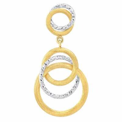 14kt Two-Tone Gold Interlocking Circle Earrings