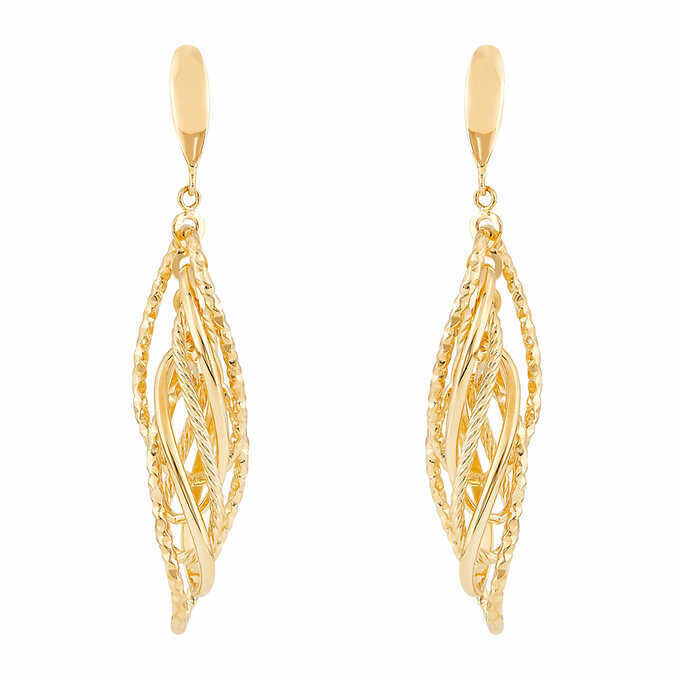 14kt Yellow Gold Twist Dangle Earrings 14kt Yellow Gold Twist Dangle Earrings