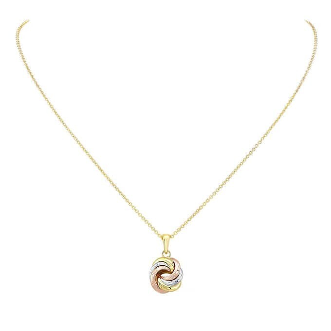14kt Tri-Color Gold Love Knot Pendant