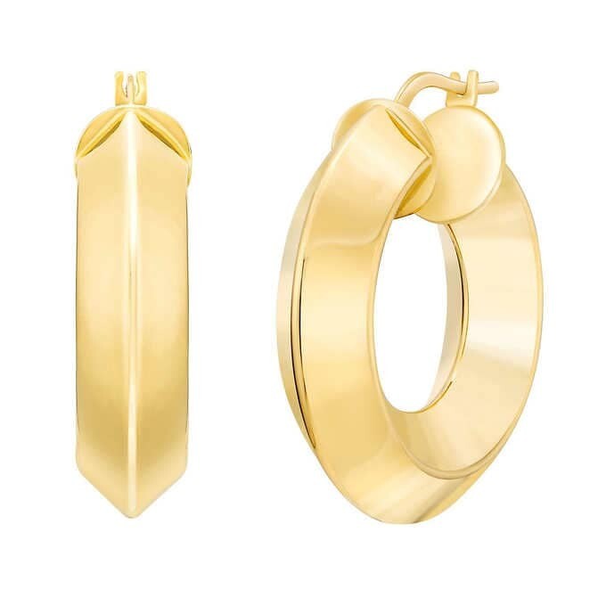 18kt Yellow Gold High Polish Hoop Earrings