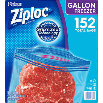 Ziploc Freezer Bags, Gallon, 152 ct Ziploc Freezer Bags, Gallon, 152 ct