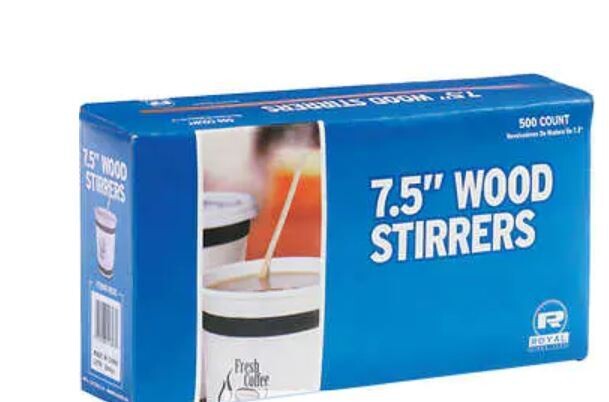Royal 7.5 Royal 7.5" Wooden Stirrer, 500 ct