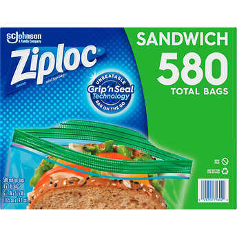 Ziploc Sandwich Bags, 580 ct
