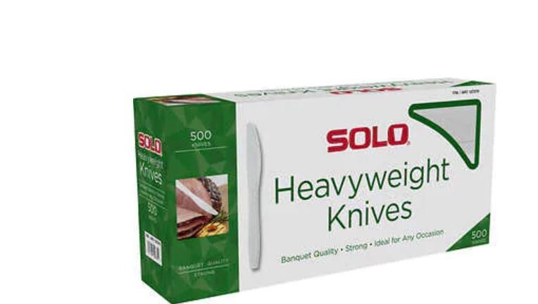 Solo Plastic Knife, Heavyweight, White, 500 ct