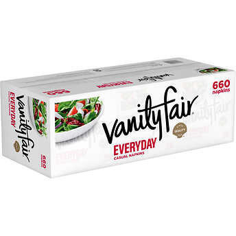 Vanity Fair 2-Ply Everyday Paper Napkins, White, 660 ct