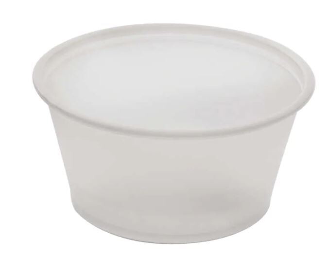 Fabri-Kal Plastic Portion Cup, 2 oz, Clear, 1250 ct