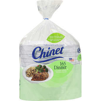Chinet 10 3/8" Paper Plate, White, 165 ct