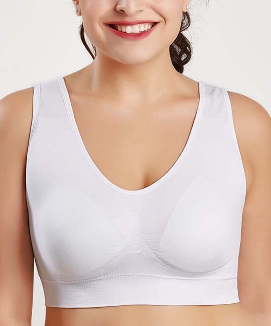 Watermelon Gathered-Front Sports Bra - Plus Too Watermelon Gathered-Front Sports Bra - Plus Too, Color: White