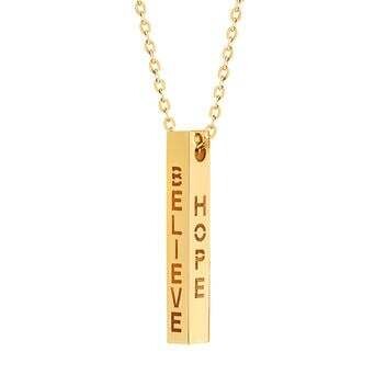 14kt Yellow Gold Engraved Bar Necklace