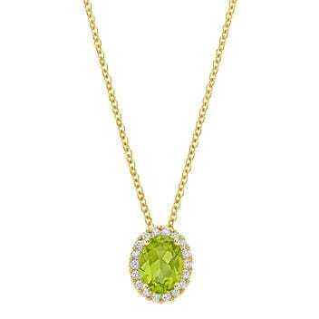 Peridot and Diamond 14kt Yellow Gold Pendant