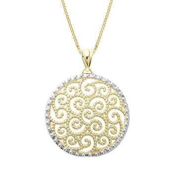 Honolulu Jewelry 14K Gold Filigree Medallion