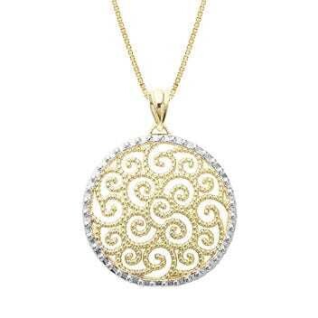 Honolulu Jewelry 14K Gold Filigree Medallion