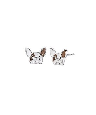 Sterling Silver French Bull Dog Stud Earrings