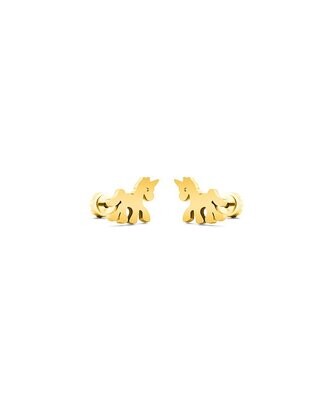 Goldtone Unicorn Stud Earrings