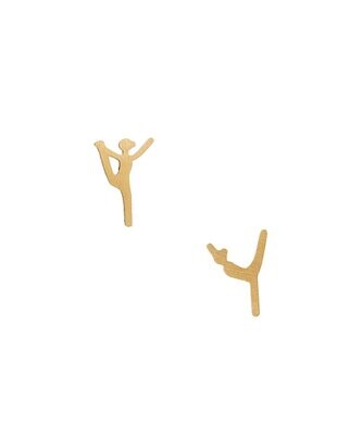 Goldtone Gymnast Stud Earrings