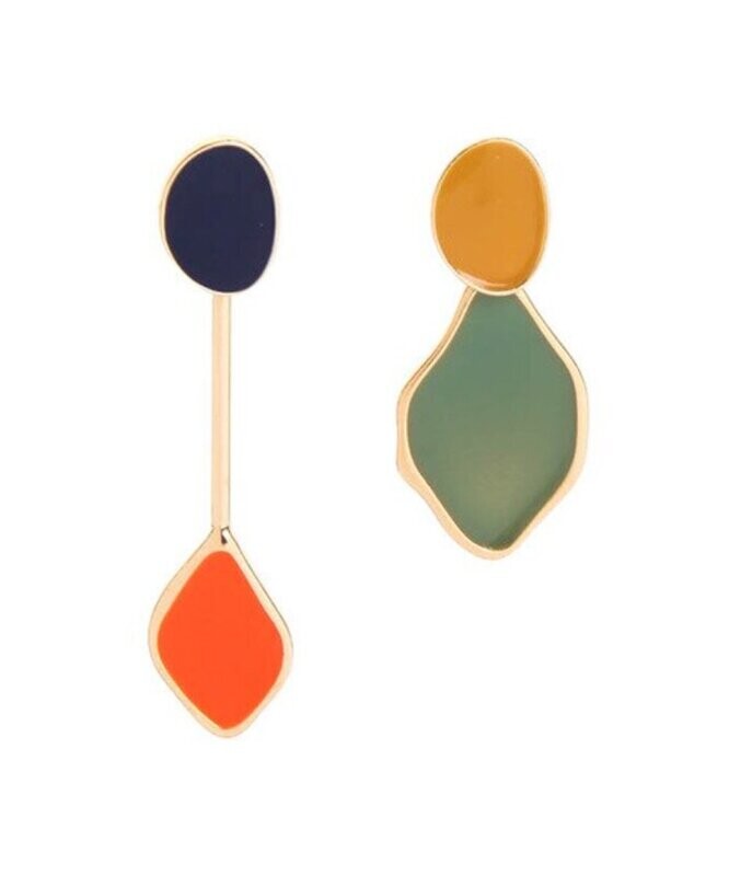 Goldtone Abstract Asymmetrical Drop Earrings