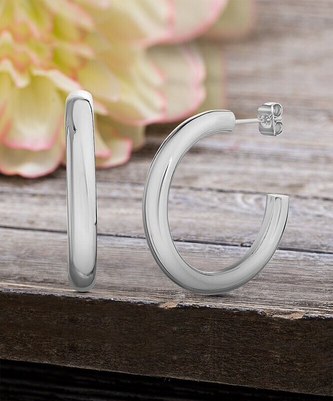 Silvertone Hoop Earrings