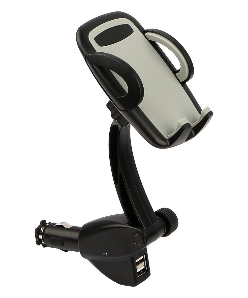 Black Dual-USB Smartphone Car Charger Mount Black Dual-USB Smartphone Car Charger Mount