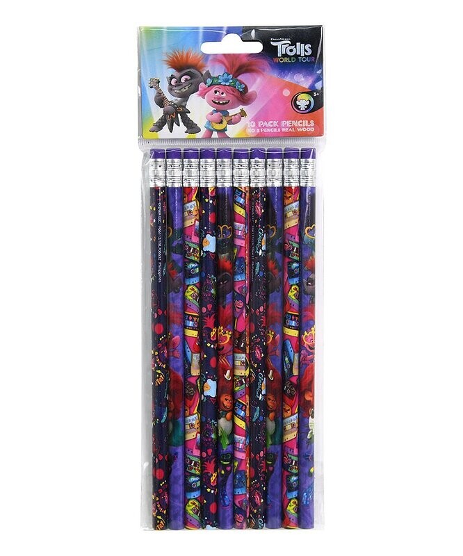 Trolls World Tour Blue & Pink 10-Piece Pencil Set