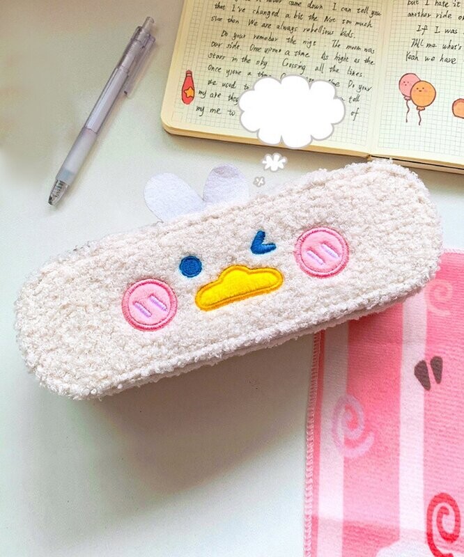 Duck Plush Double-Layer Pencil Case