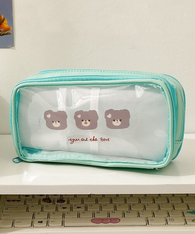 Green Multi-Layer Large-Capacity Pencil Case