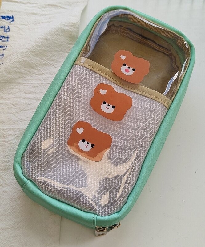Green Bears Transparent Stationery Bag