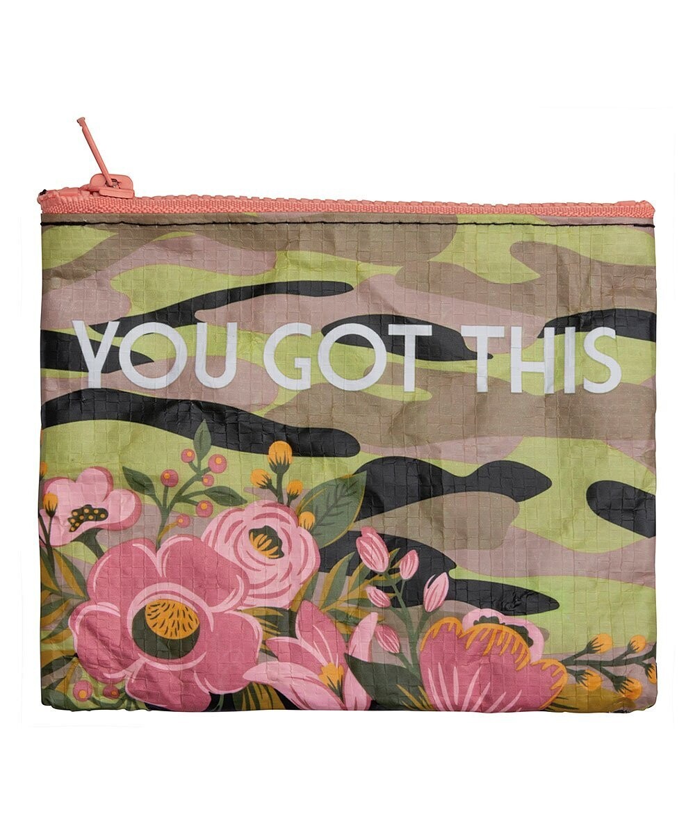 Green Camo & Floral  Zip Pouch, Style: Camo