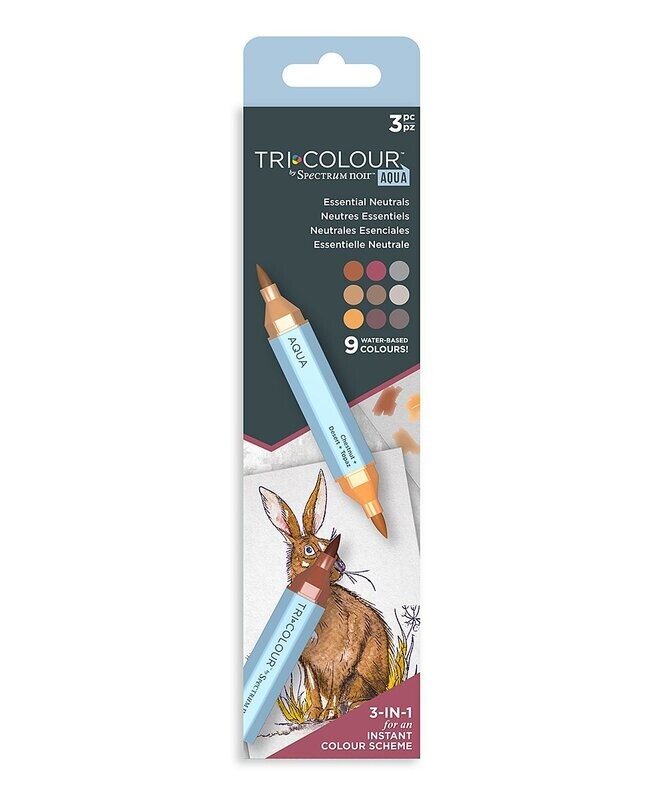 Neutrals TriColour Aqua-Essential Marker Set