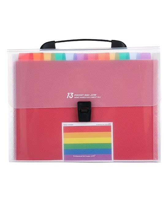Transparent & Black Handle File Folder