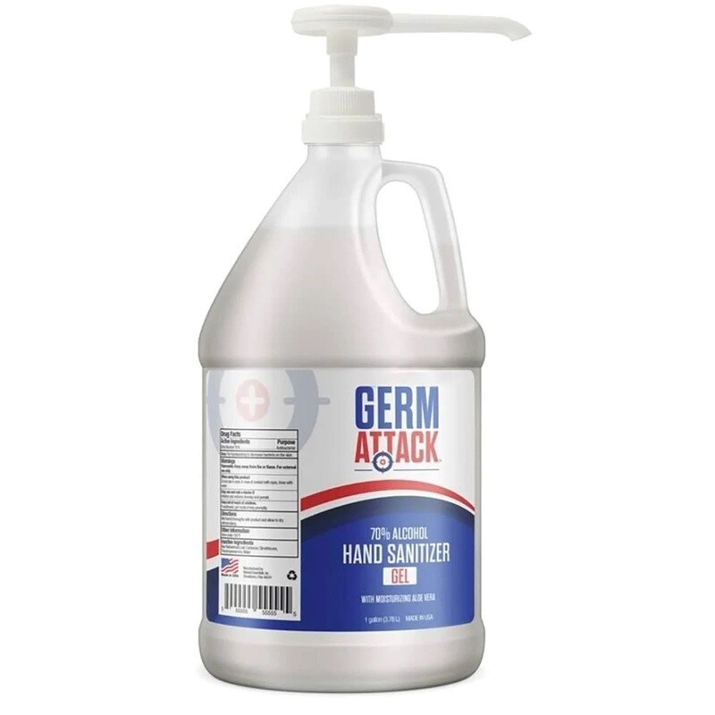 Gel Hand Sanitizer, 70% Alcohol with Aloe Vera, 1 Gallon
