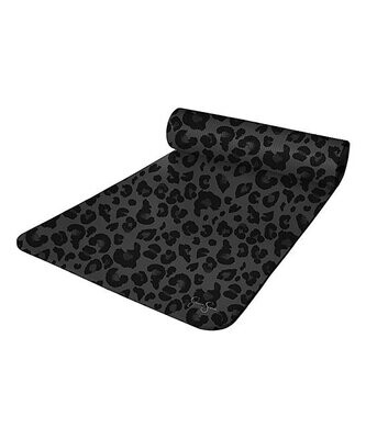 Black Leopard Extra Thick Yoga Mat & Carrying Strap