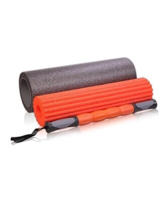 Orange & Gray Premium Yoga Roller Set