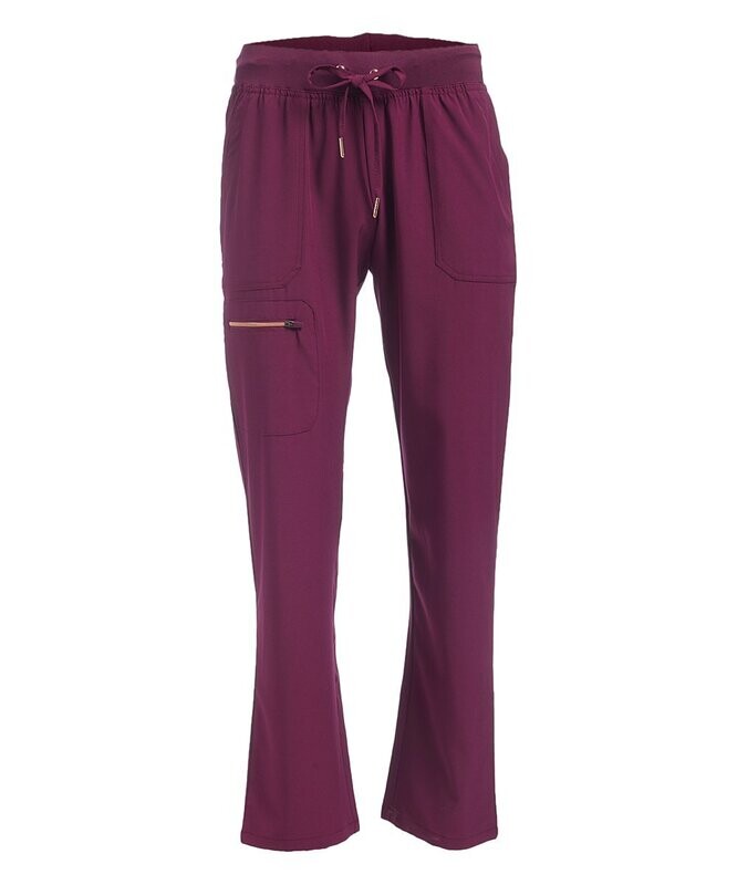 Berry Cargo Pocket Flare Scrub Pants - Women