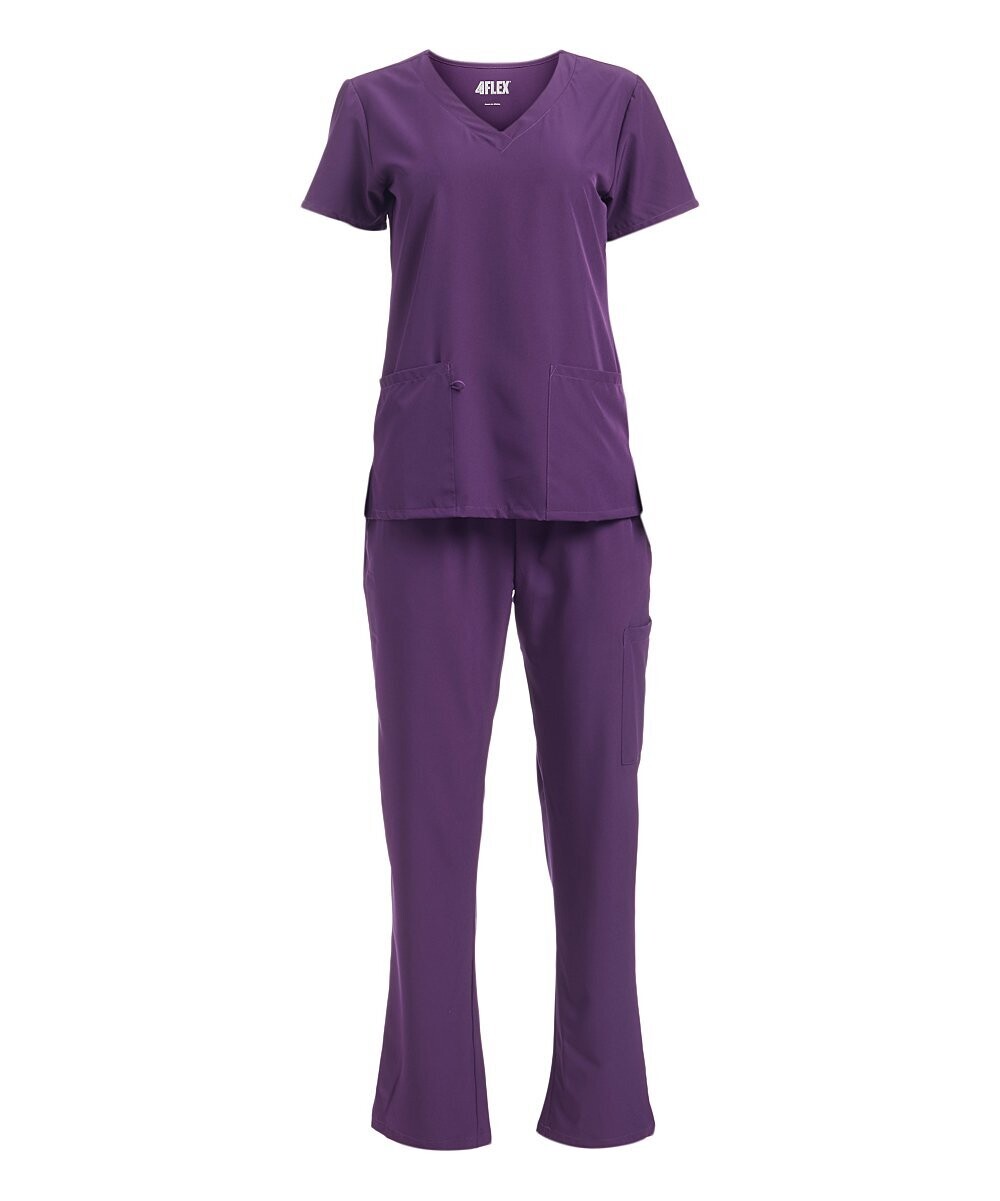 Lotus Pocket V-Neck Scrub Top & Pants - Women