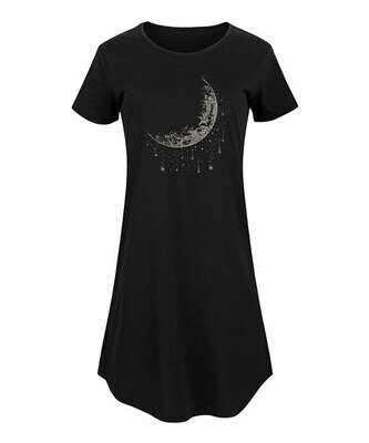 Black Moon & Falling Stars Short-Sleeve Dress - Women & Plus