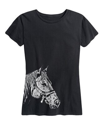 Black Horse Side-Hit Relaxed-Fit Tee - Women & Plus