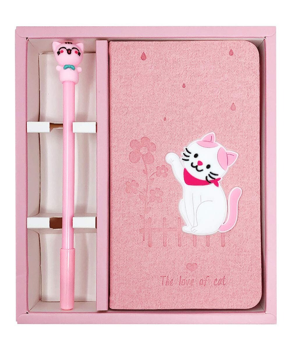 Pink 'The Love Of Cat' Cat Notebook & Pen Pink 'The Love Of Cat' Cat Notebook & Pen