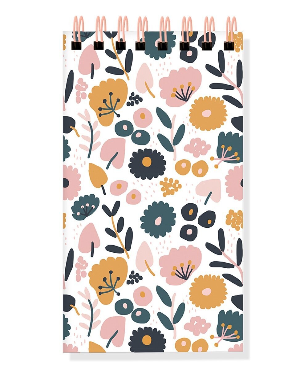 Orange & Pink Floral Mini Notepad