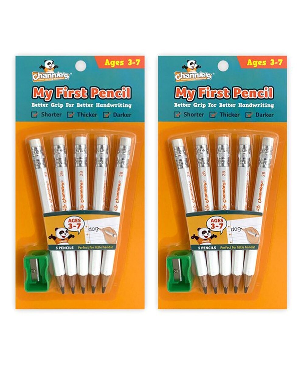 White Easy to Hold Wooden Pencil Pack - Set of 10