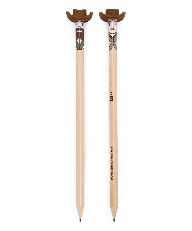 Brown & Gray Cowboy Pencil - Set of Two