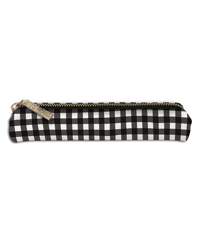 Black & White Buffalo Check Slim Pencil Case